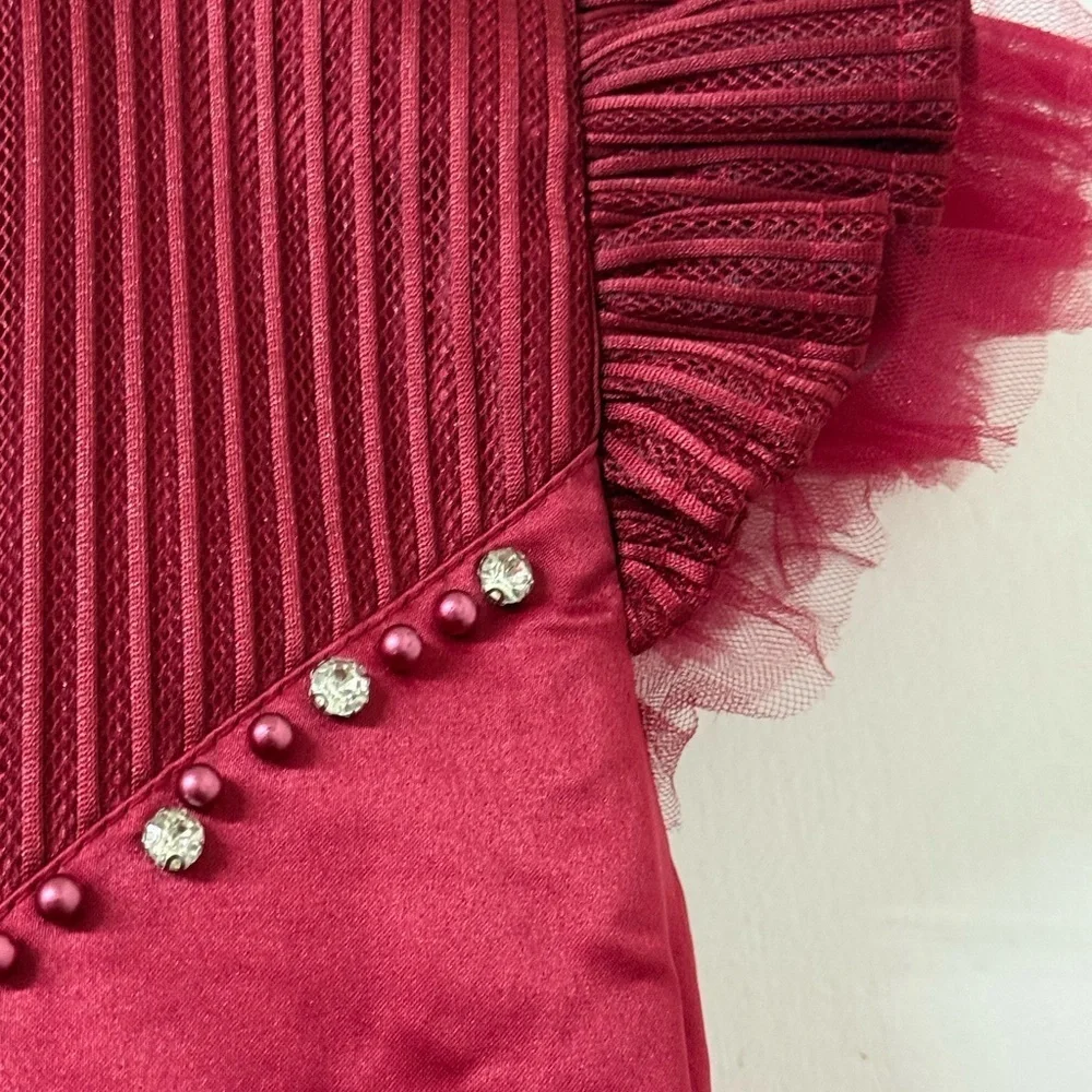 Elegant Kids Formal Dress in Rich Burgundy